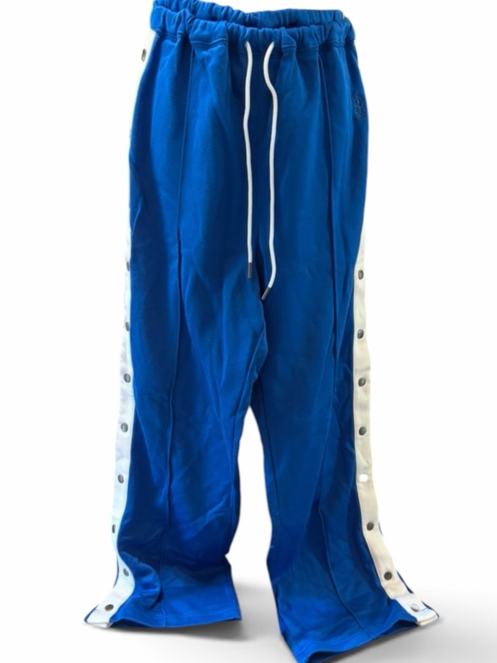Free People Blue Side-Stripe Snap Track Pants, XL - Picture 6 of 7